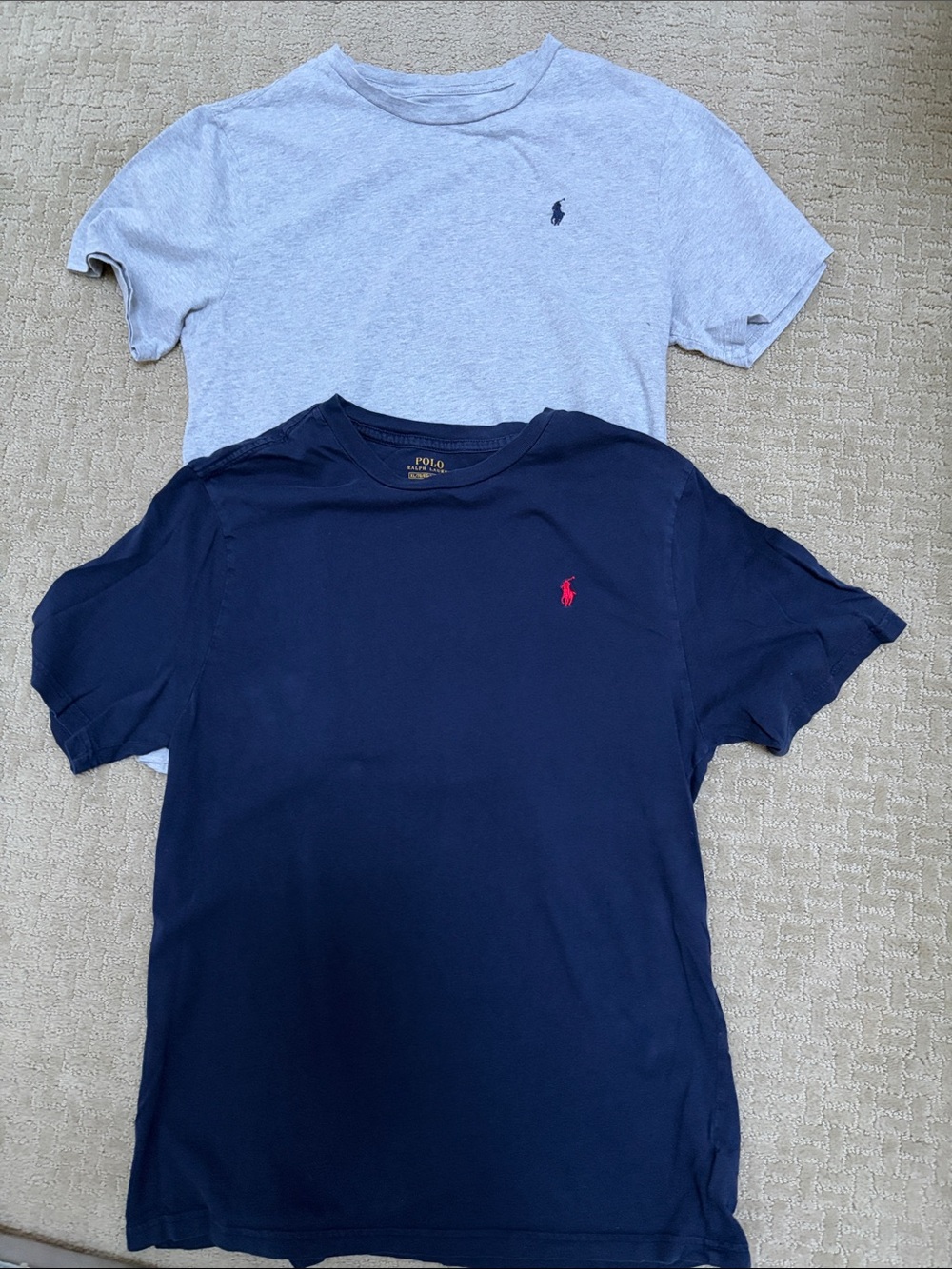 Polo by Ralph Lauren Navy & Light Gray  t shirts Tees lot of 2 XXL 18-20
